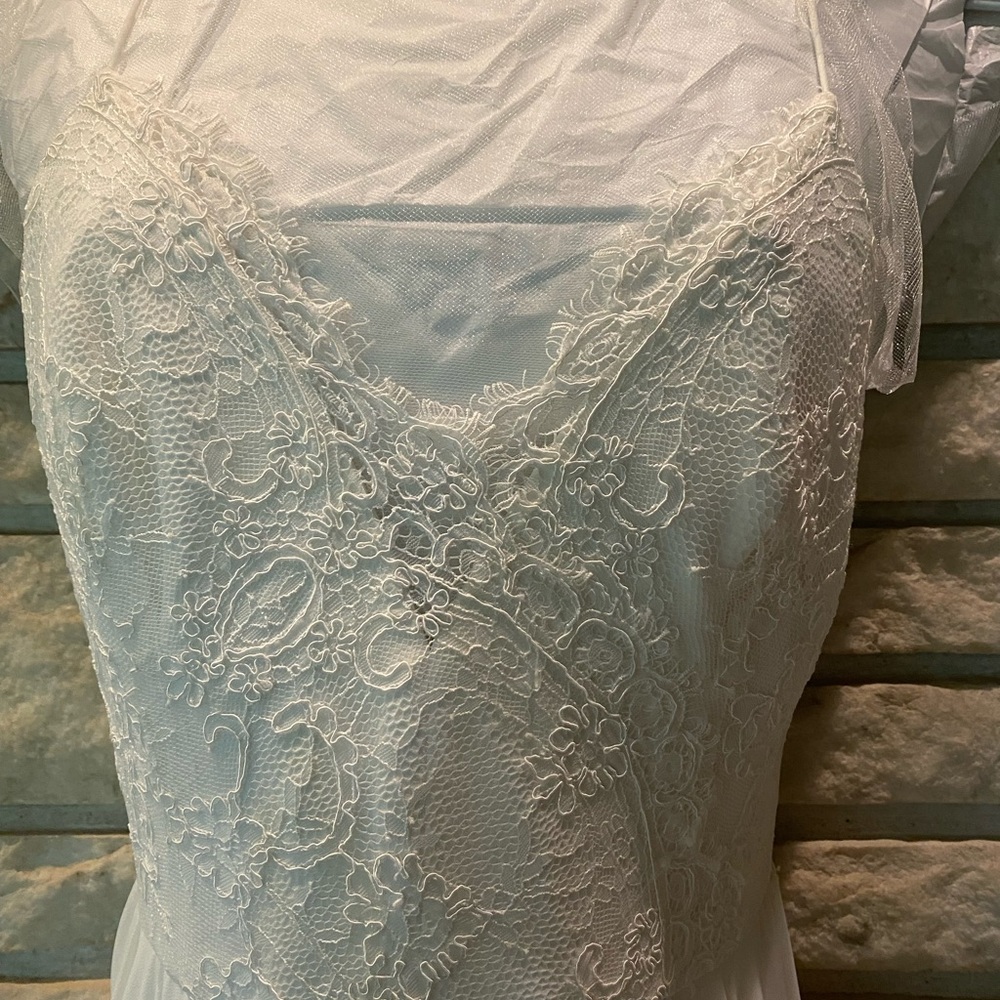 Christi’s wedding gown lace bodice and A line bottom